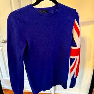 100% cashmere England flag sweater